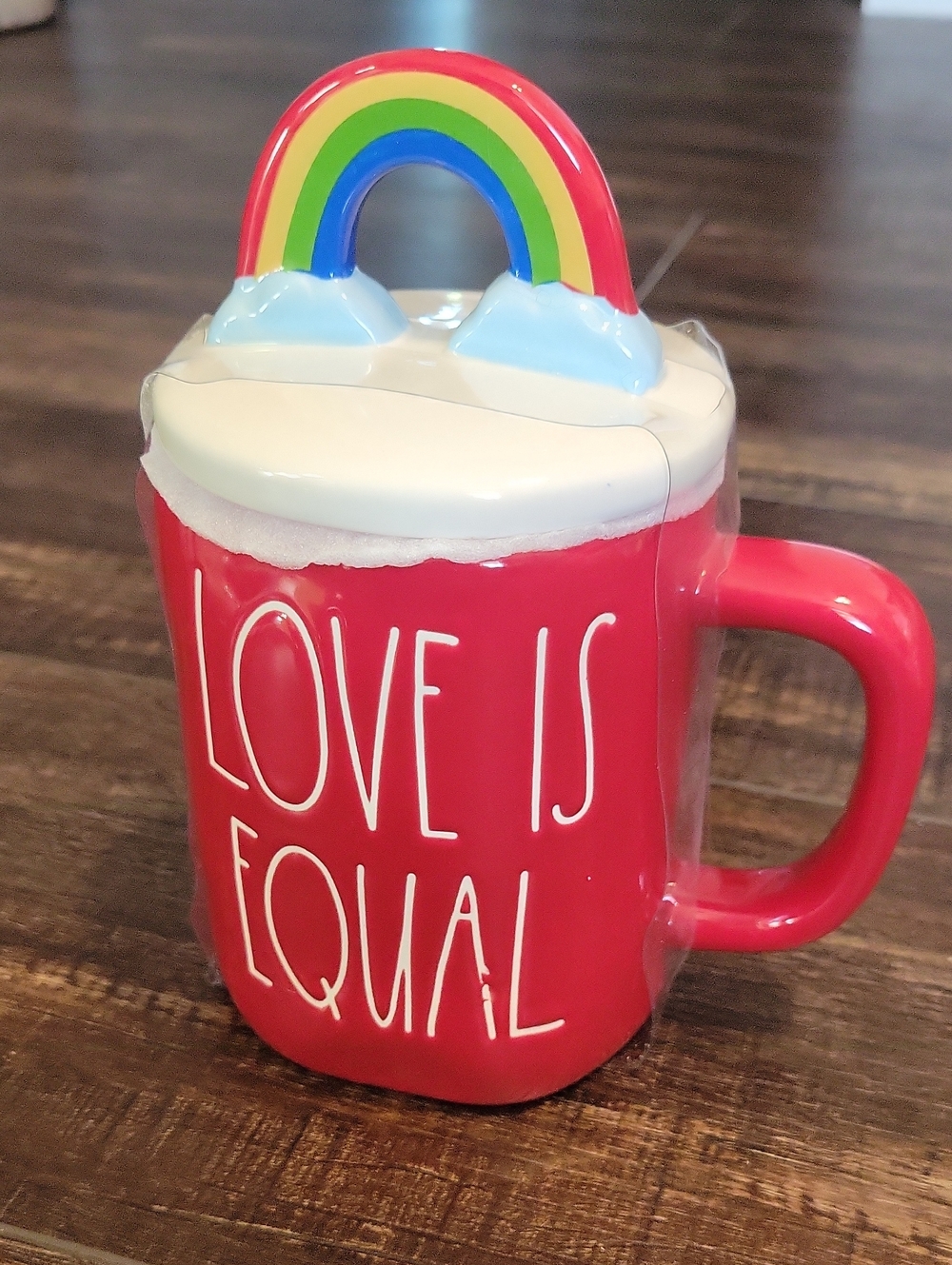 Rae Dunn Ceramic Mug with Rainbow Lid